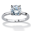 Related Item 2 TCW Round Cubic Zirconia Solitaire Engagement Anniversary Ring in Sterling Silver