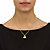 Round Simulated Crystal Solitaire Necklace and Earring Set in Goldtone with FREE Gift Box 18"-15 at PalmBeach Jewelry