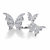Round Crystal Adjustable Butterfly Ring in Silvertone-11 at PalmBeach Jewelry