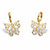 Marquise-Cut and Baguette-Cut Crystal Butterfly Huggie-Hoop Charm Earrings in Goldtone 1"-11 at PalmBeach Jewelry