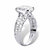 Oval-Cut Cubic Zirconia Multi-Row Engagement Ring 5.96 TCW in Platinum over Sterling Silver-12 at PalmBeach Jewelry