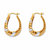 Round Diamond Accent Two-Tone Banded Oval Hoop Earrings Gold-Plated 1 1/8"-12 at PalmBeach Jewelry
