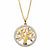 Round Diamond Accent Two-Tone Tree of Life Pendant Necklace in 14k Gold over Sterling Silver 18"-11 at PalmBeach Jewelry