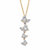 Marquise-Cut and Round Cubic Zirconia Butterfly Pendant Necklace 2.74 TCW Gold-Plated 18"-20"-11 at PalmBeach Jewelry