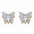 Marquise-Cut and Round Aurora Borealis Cubic Zirconia Butterfly Stud Earrings .87 TCW Yellow Gold-Plated-11 at PalmBeach Jewelry