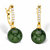 Genuine Green Jade and Cubic Zirconia Bead Drop Earrings .18 TCW in 18k Gold over Sterling Silver-11 at PalmBeach Jewelry