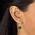 Genuine Green Jade and Cubic Zirconia Bead Drop Earrings .18 TCW in 18k Gold over Sterling Silver-13 at PalmBeach Jewelry