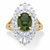 Oval-Cut Genuine Green Jade and Baguette-Cut Cubic Zirconia Ballerina Ring 1.57 TCW Gold-Plated-11 at PalmBeach Jewelry