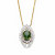 Oval-Cut Genuine Green Jade and Baguette-Cut Cubic Zirconia Ballerina Pendant Necklace 1.57 TCW Gold-Plated 18"-11 at Direct Charge presents PalmBeach