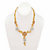 Round Crystal Tri-Tone 3-Piece Floral Necklace Set with BONUS FREE Ring in Goldtone, SIlvertone and Rosetone 17"-15 at PalmBeach Jewelry