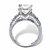 Princess-Cut and Round Cubic Zirconia Channel-Set Engagement Ring 3.04 TCW in Platinum over Sterling Silver-12 at PalmBeach Jewelry