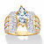 Marquise-Cut and Round Cubic Zirconia Triple-Row Engagement Ring 3.14 TCW in 18k Gold over Sterling Silver-11 at PalmBeach Jewelry