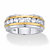 Men's Round Cubic Zirconia Two-Tone Ring 1.10 TCW in 18k Gold and Platinum over Sterling Silver-11 at PalmBeach Jewelry