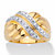 Diamond Accent Two-Tone Diagonal Crossover Ring Gold-Plated-11 at PalmBeach Jewelry