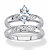 Marquise-Cut Cubic Zirconia and Diamond Accent 2-Piece Diagonal Bridal Ring Set .74 TCW in Platinum over Sterling Silver-11 at PalmBeach Jewelry