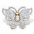 Marquise-Cut and Round Cubic Zirconia Butterfly Cocktail Ring 2.11 TCW Gold-Plated-11 at PalmBeach Jewelry