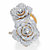 Round Cubic Zirconia Rose Flower Cocktail Wrap Ring 2.81 TCW Gold-Plated-11 at PalmBeach Jewelry