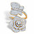 Round Cubic Zirconia Rose and Butterfly Wrap Cocktail Ring 1.92 TCW Gold-Plated-11 at PalmBeach Jewelry