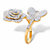 Round Cubic Zirconia Rose and Butterfly Wrap Cocktail Ring 1.92 TCW Gold-Plated-12 at PalmBeach Jewelry