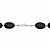 Oval Black Cabochon Lucite Bead Strand Necklace in Silvertone 28"-12 at PalmBeach Jewelry