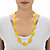 Yellow Mod-Style Lucite Cabochon Beaded Strand Necklace in Silvertone 28"-13 at PalmBeach Jewelry