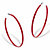 Red Enamel Open Hoop Earrings in Silvertone 2.75"-11 at PalmBeach Jewelry