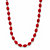 Oval Red Cabochon Lucite Beaded Single Strand Necklace in Goldtone 23"-11 at PalmBeach Jewelry