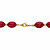 Oval Red Cabochon Lucite Beaded Single Strand Necklace in Goldtone 23"-12 at PalmBeach Jewelry
