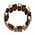 Genuine Brown Tiger's Eye Oblong Bead Wide Stretch Bracelet in Antiqued Goldtone 7"-12 at PalmBeach Jewelry