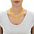 Yellow Mod-Style Lucite Cabochon Beaded Single Strand Necklace in Silvertone 18"-21"-13 at PalmBeach Jewelry