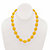 Yellow Mod-Style Lucite Cabochon Beaded Single Strand Necklace in Silvertone 18"-21"-15 at PalmBeach Jewelry