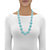 Blue Mod-Style Graduated Lucite Cabochon Beaded Strand Necklace in Silvertone 28"-13 at PalmBeach Jewelry