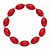 Oval Red Cabochon Lucite Bead Single Strand Stretch Bracelet in Silvertone, 7"-12 at PalmBeach Jewelry