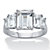 Emerald-Cut Cubic Zirconia Step-Top Engagement Ring 4.38 TCW in Platinum over Sterling Silver-11 at PalmBeach Jewelry