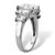 Emerald-Cut Cubic Zirconia Step-Top Engagement Ring 4.38 TCW in Platinum over Sterling Silver-12 at PalmBeach Jewelry