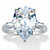 Pear-Cut and Tapered Baguette Cubic Zirconia Engagement Ring 6.03 TCW Platinum Over Sterling Silver-11 at PalmBeach Jewelry