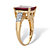 Emerald-Cut Genuine Red Ruby and White Topaz Cocktail Ring 6.65 TCW 14k Gold over Sterling Silver-12 at PalmBeach Jewelry