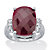 Emerald-Cut Genuine Red Ruby and White Tanzanite  Cocktail Ring 9.98 TCW Sterling Silver-11 at PalmBeach Jewelry