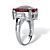 Emerald-Cut Genuine Red Ruby and White Tanzanite  Cocktail Ring 9.98 TCW Sterling Silver-12 at PalmBeach Jewelry