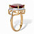 Cushion-Cut Genuine Red Ruby and White Topaz Cocktail Ring 4.25 TCW 14k Gold over Sterling Silver-12 at PalmBeach Jewelry