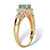 Oval-Cut Genuine Green Emerald and White Topaz Halo Ring .97 TCW 14k Gold over Sterling Silver-12 at PalmBeach Jewelry
