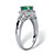 Oval-Cut Genuine Green Emerald and White Topaz Halo Ring .97 TCW Sterling Silver-12 at PalmBeach Jewelry