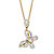 Marquise-Cut and Round Cubic Zirconia  Butterfly Pendant Necklace 18"-20", 2.01 TCW Gold-Plated-11 at PalmBeach Jewelry
