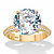 Round Cubic Zirconia Tapered Engagement Ring 6.32 TCW 18k Gold over Sterling Silver-11 at PalmBeach Jewelry