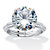 Round Cubic Zirconia Tapered Engagement Ring 6.32 TCW Platinum over Sterling Silver-11 at PalmBeach Jewelry