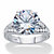 Round Cubic Zirconia  Milgrain Split Shank Engagement Ring 6.30 TCW, Platinum over Sterling Silver-11 at PalmBeach Jewelry