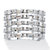 Baguette-Cut and Round Cubic Zirconia Multi-Row Cocktail Ring 4.70 TCW Platinum over Sterling Silver-11 at PalmBeach Jewelry