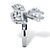 Marquise-Cut and Round Cubic Zirconia  Ribbon Bow Cocktail Ring 4.24 TCW Platinum-Plated-12 at PalmBeach Jewelry