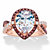 Pear-Cut and Round Chocolate Brown and White Cubic Zirconia Halo Engagement Ring 4.37 TCW 18k Rose Gold over Sterling Silver-11 at PalmBeach Jewelry