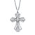 Round Cubic Zirconia Openwork Cross Pendant Necklace 18"-20" 1.86 TCW Platinum-Plated-11 at PalmBeach Jewelry